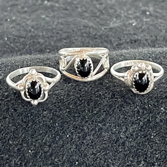 Bundle-Onyx Sterling Rings - Picture 1 of 7